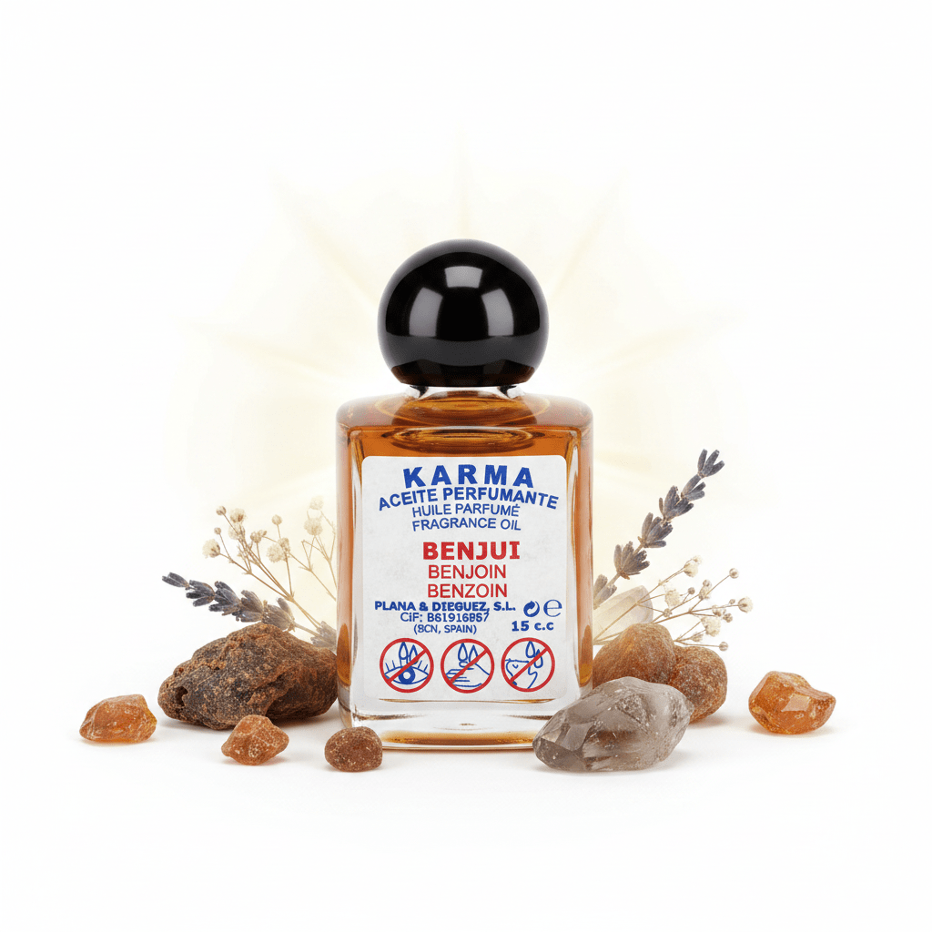 Aceite Perfumante de Benjuí – Karma 15ml Aceites EsotéricosTienda esotérica Málaga - La Tienda de Tata Magic: tienda Esotérica en Málaga